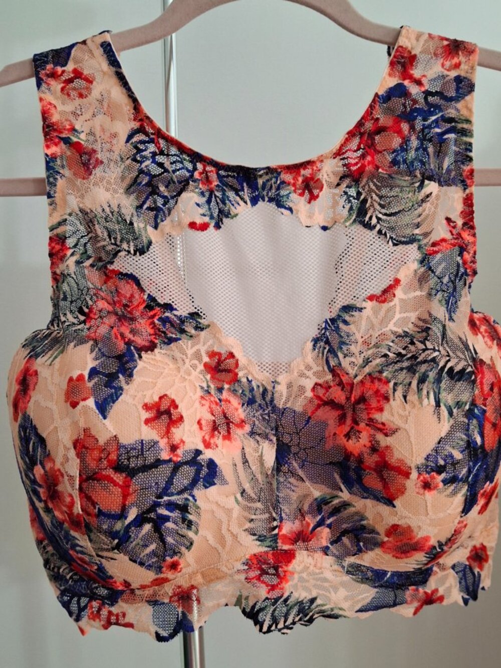 Victoria’s Secret DD Cup Retro Mesh Front Bralette Bustier Bra Top Wide Straps